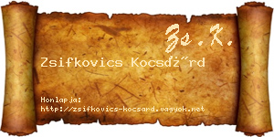 Zsifkovics Kocsárd névjegykártya